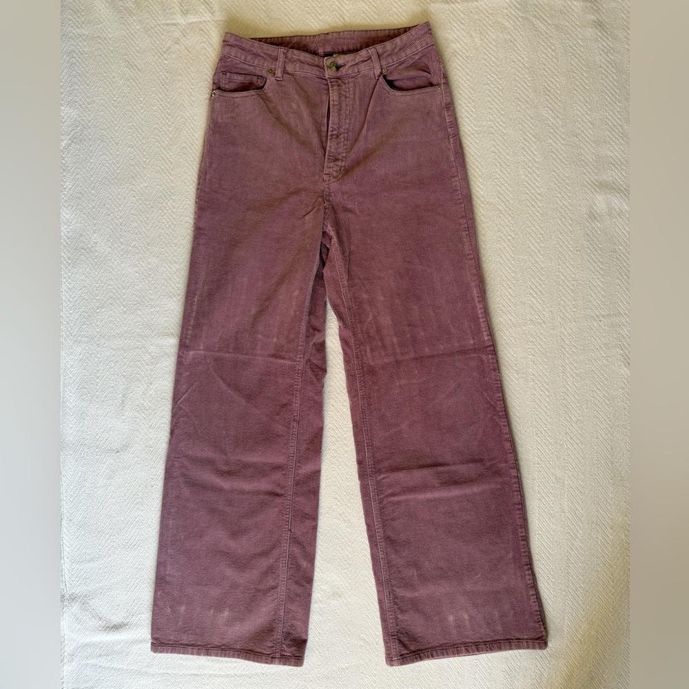 H&M Women’s Size 8 Wide Leg Purple Corduroy Pant